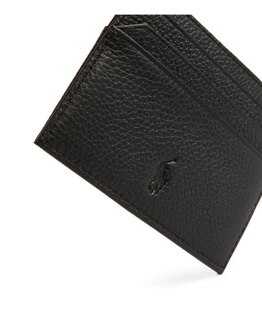 Polo Ralph Lauren Black Leather Logo Card Holder for men