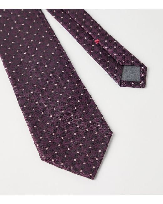 Brunello Cucinelli Purple Silk Jacquard Tie for men