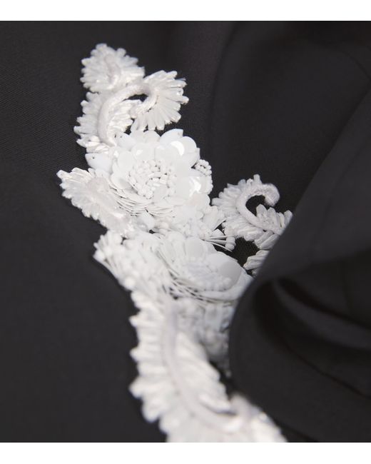 Carolina Herrera Black Wool-Blend Embellished Jacket
