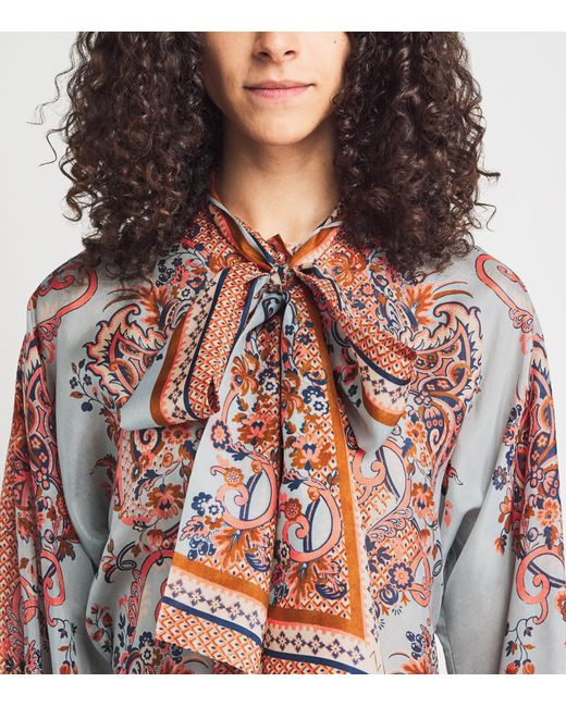 Zimmermann Multicolor Silk Printed Aster Blouse