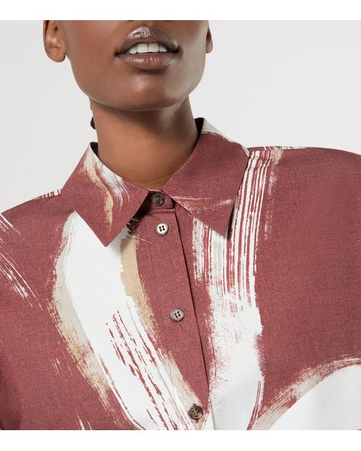 Marina Rinaldi Red Cotton Print Shirt