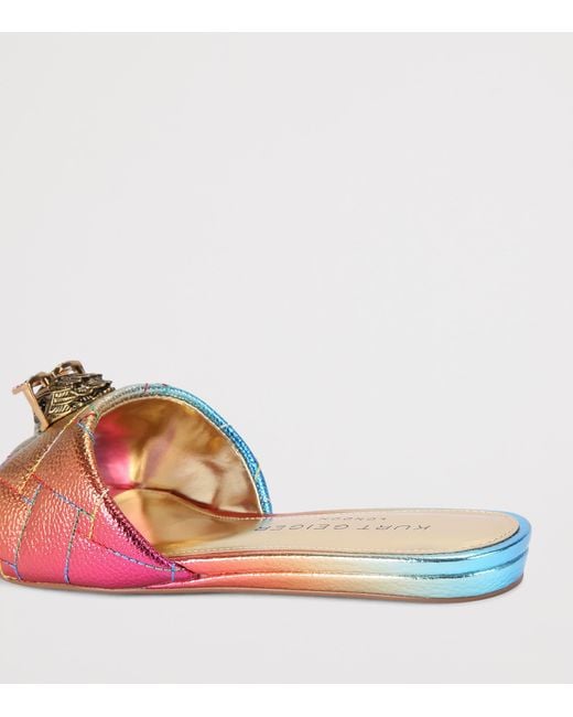 Kurt Geiger Pink Metallic Leather Kensington Sandals