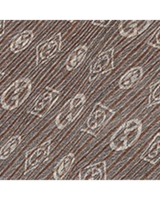 Giorgio Armani Gray Silk-wool Blend Pleated Monogrammed Scarf for men