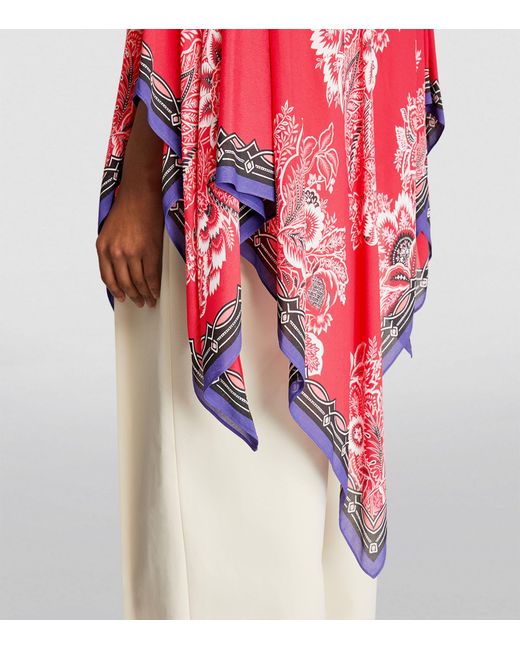 Etro Red Floral Print Mini Kaftan