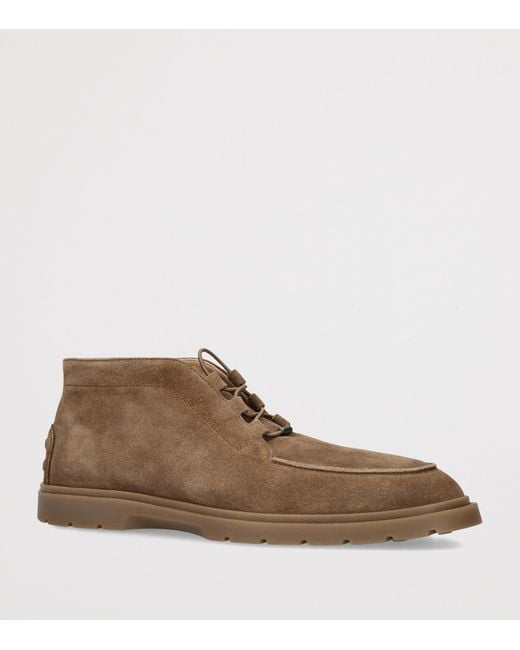 Tod's Brown Suede Ankle Boots for men