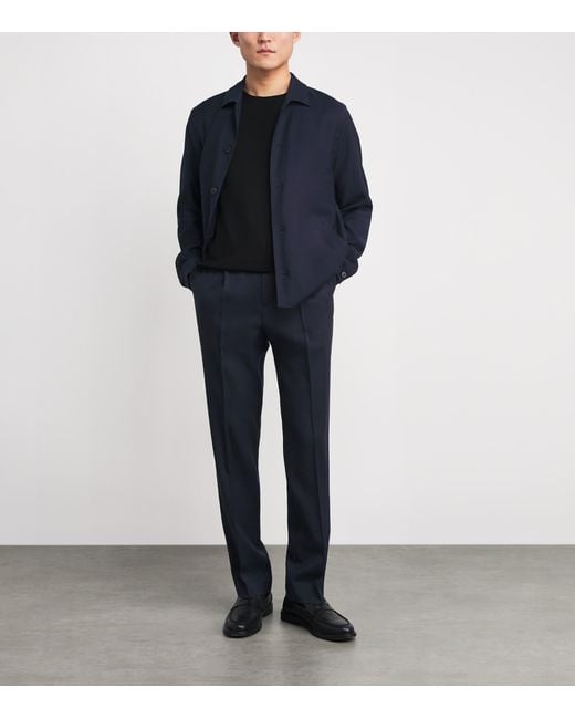 Sunspel Blue Wool Overshirt for men