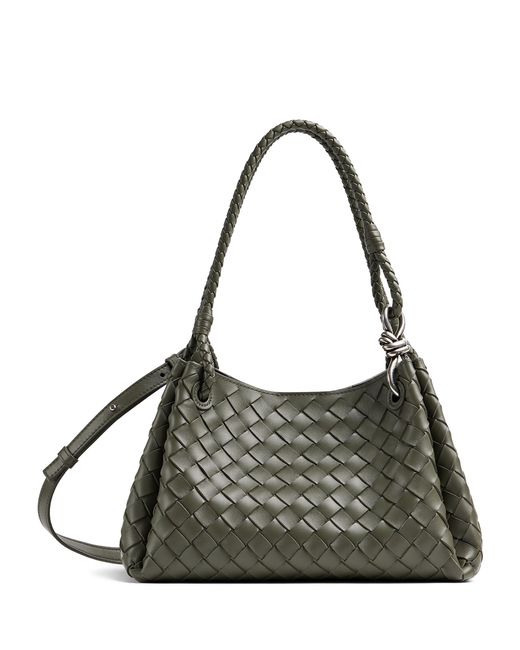Bottega Veneta Green Leather Parachute Shoulder Bag