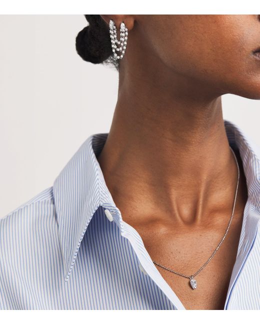 Anita Ko White And Diamond Bianca Double Loop Earring