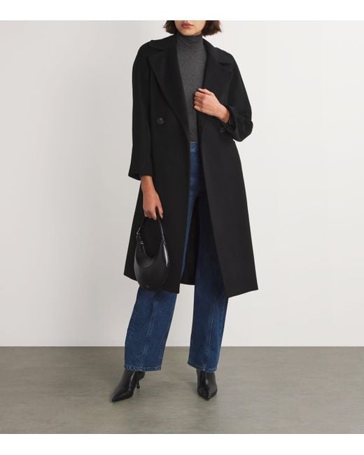 Weekend by Maxmara Black Virgin Wool Belted Coat