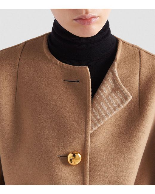 Prada Brown Wool-silk Belted Coat