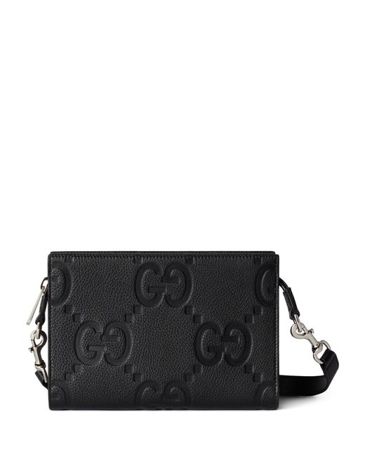 Gucci Black Mini Leather Jumbo Gg Cross-body Bag