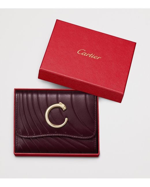 Cartier Purple Mini Leather Panthère De Wallet