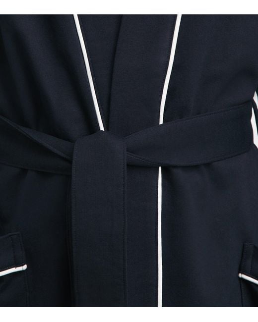 Polo Ralph Lauren Blue Cotton-Blend Jersey Bath Robe for men