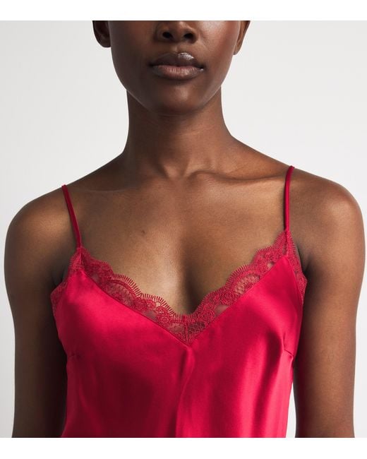 Simone Perele Red Silk-Blend Love Me Slip Dress