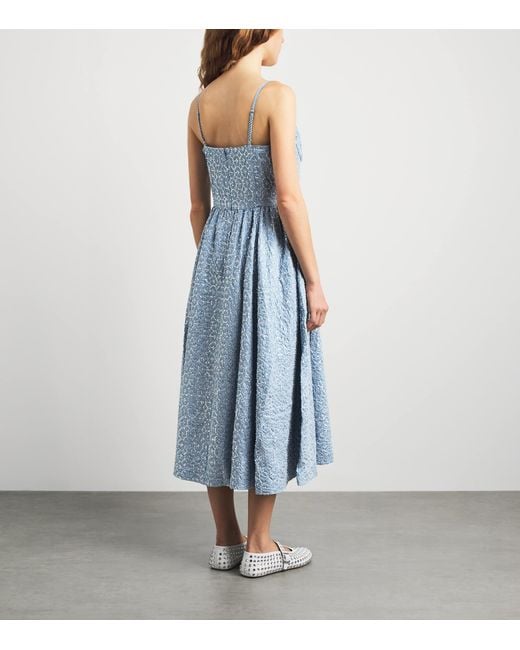 Sandro Blue Sequinned Midi Dress
