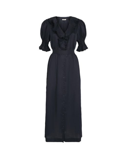 Doen Black Ramie Harriette Midi Dress