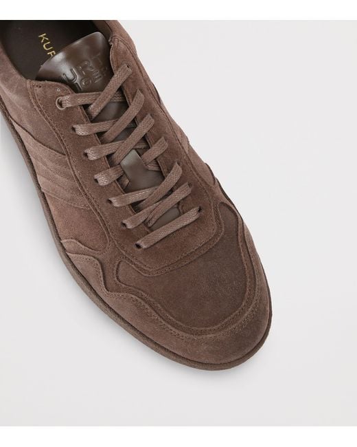 Kurt Geiger Brown Suede Lloyd Drench Sneakers for men