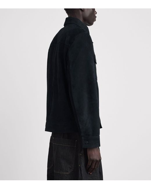 Rag & Bone Black Suede Trucker Jacket for men