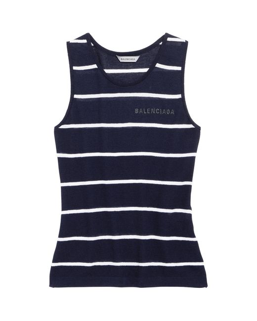 Balenciaga Blue Striped Tank Top