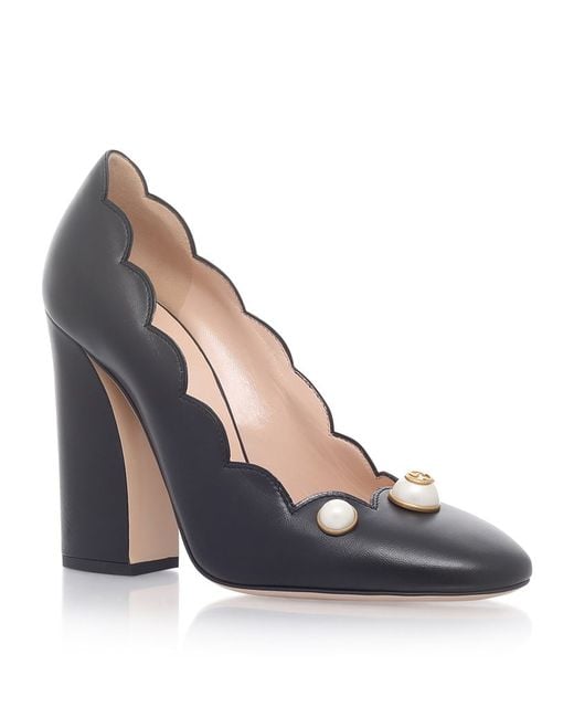 gucci pumps with pearls