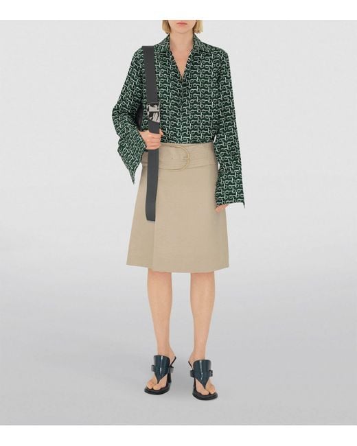 Burberry Natural Canvas Trench Skirt