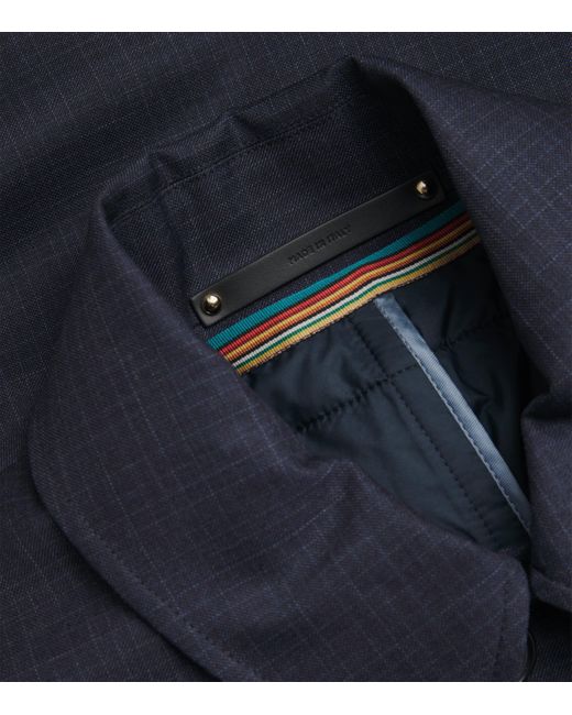 Paul Smith Blue Wool Mac With Gilet for men