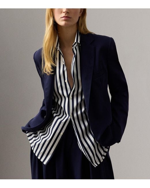 Ralph Lauren Blue Wool Marcy Blazer