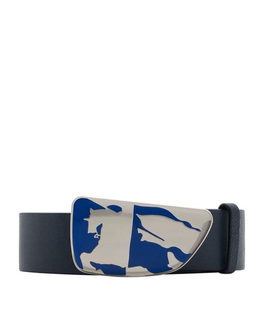 Burberry Blue Leather Ekd Shield Belt for men