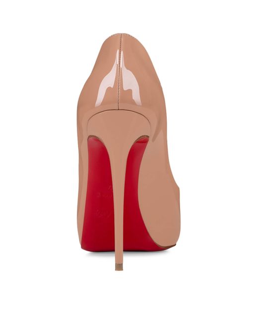 Christian Louboutin Pink Hot Chick Alta Patent Leather Peep Toe Pumps 120