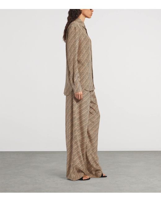 Balenciaga Natural Silk Monogram Trousers