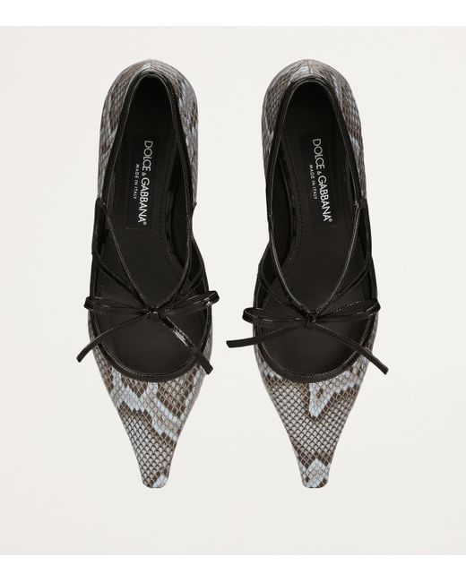 Dolce & Gabbana Black Python Skin Kitten Heels