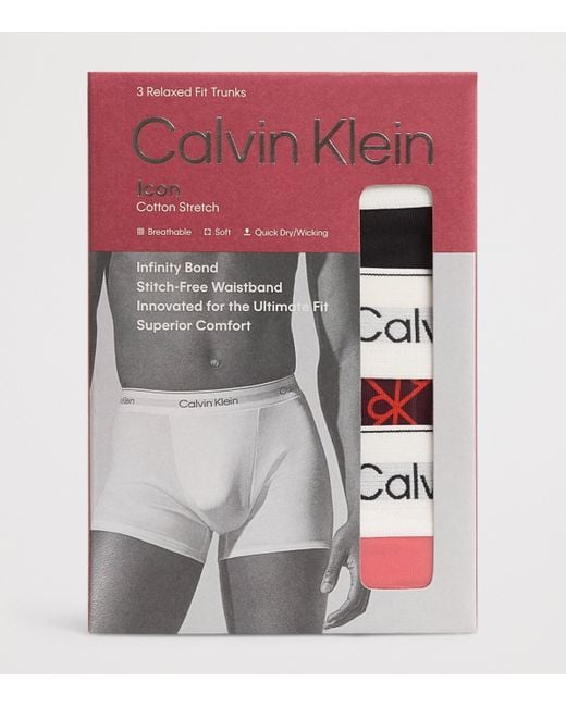Calvin Klein Red Stretch-Cotton Relaxed Icon Boxers for men