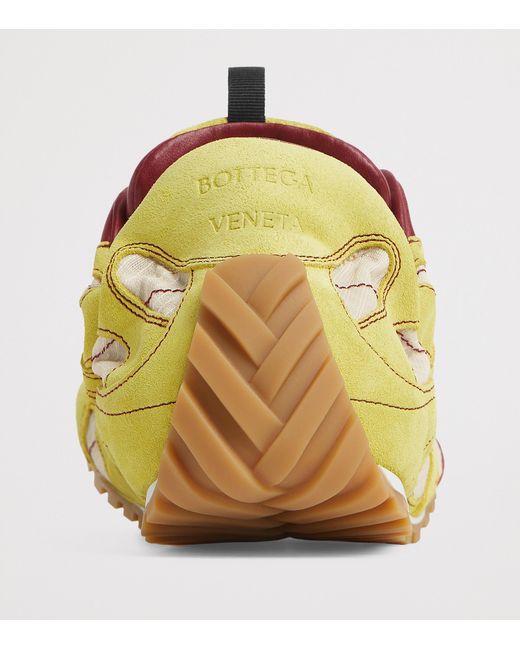 Bottega Veneta Yellow Suede-Trim Sneakers for men