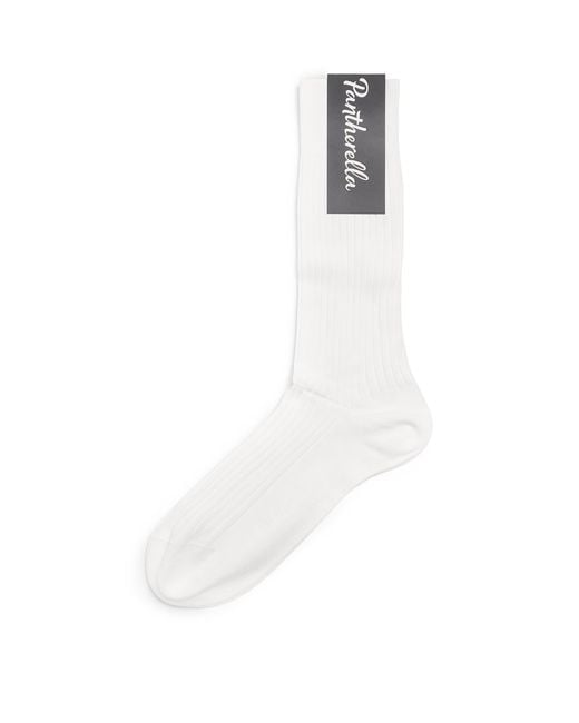Pantherella White Ribbed Danvers Socks for men