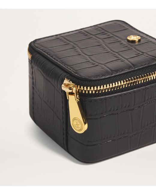 Harrods Black Small Leather Trinket Box