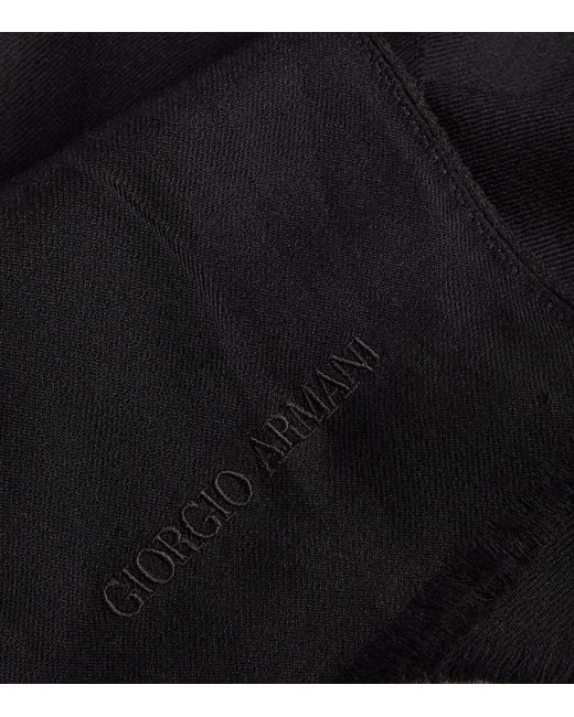 Giorgio Armani Black Cashmere Stole for men