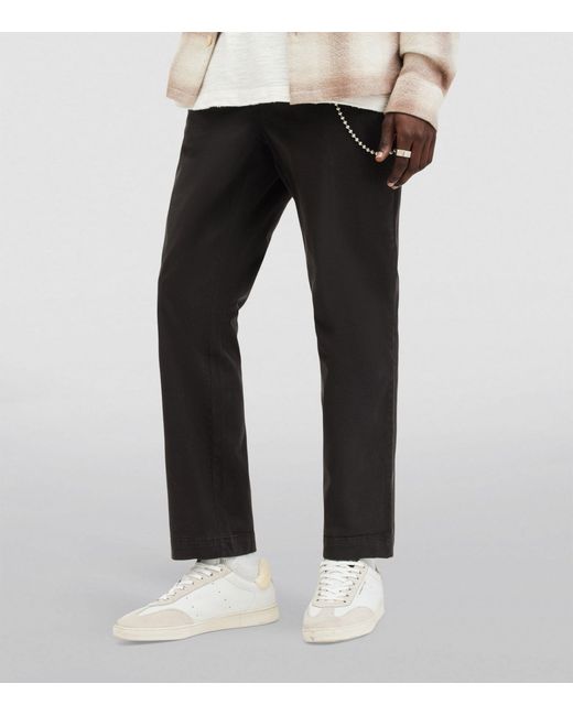 AllSaints Black Slim Rhode Trousers for men