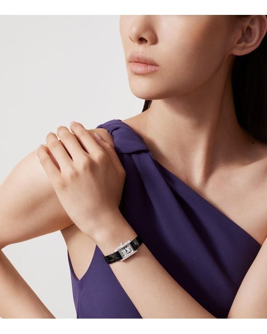 Cartier White And Diamond Tank Louis Watch