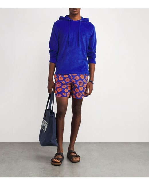 Vilebrequin Blue Fish Print Moorea Swim Shorts for men