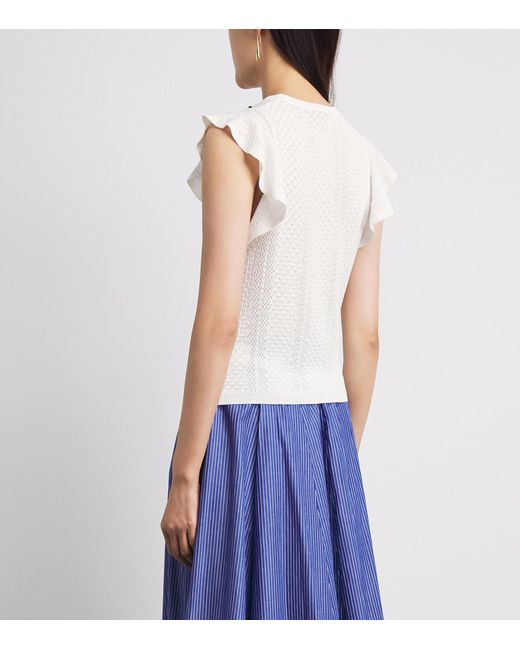 PAIGE White Ruffled Margo Tank Top