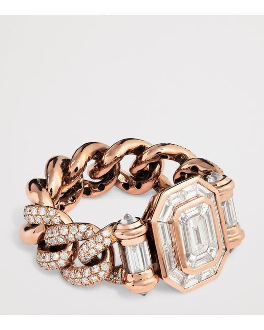 SHAY Pink And Diamond Pavé Link Ring