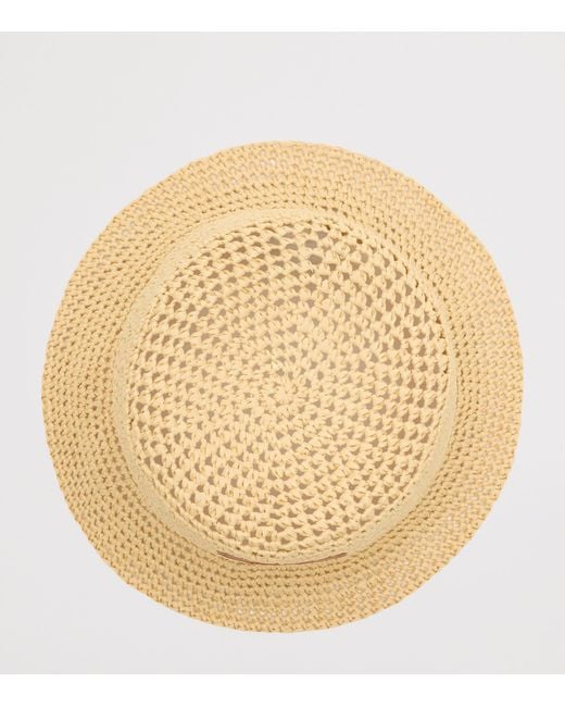 Burberry Natural Raffia-Effect Knight Stamp Bucket Hat for men