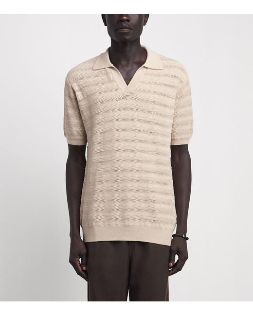 Frescobol Carioca Natural Cotton Jacquard Rino Polo Shirt for men