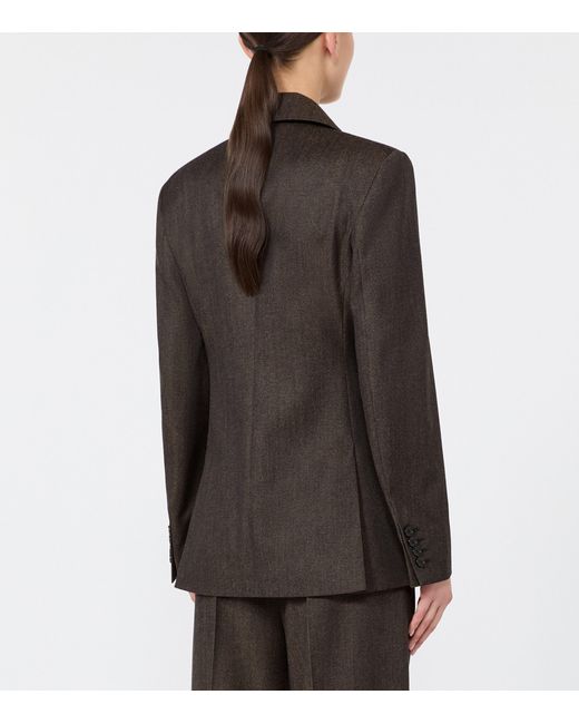 Max Mara Black Wool Diagonal-Front Blazer