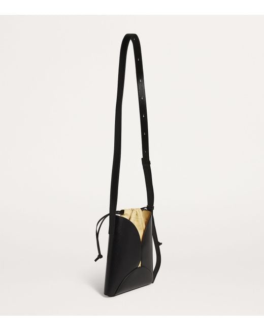 Jil Sander Black Leather Curve Bucket Bag