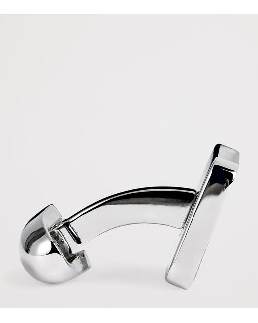 Babette Wasserman Gray Mother-Of-Pearl Herringbone Cufflinks for men