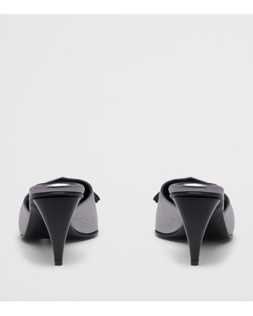 McQueen Gray Leather Lexie Heeled Mules 70