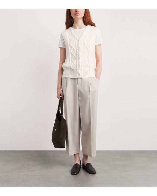 Varley White Cropped Ellison Trousers