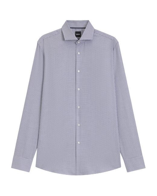 Boss Purple Cotton Slim Shirt for men