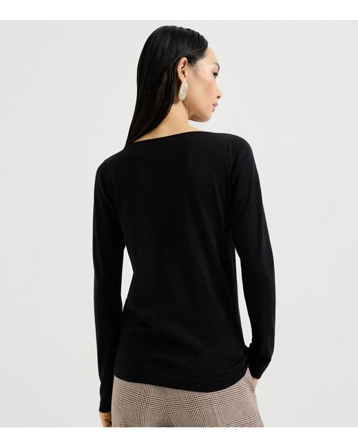Brunello Cucinelli Black Cashmere-Silk-Blend Sweater